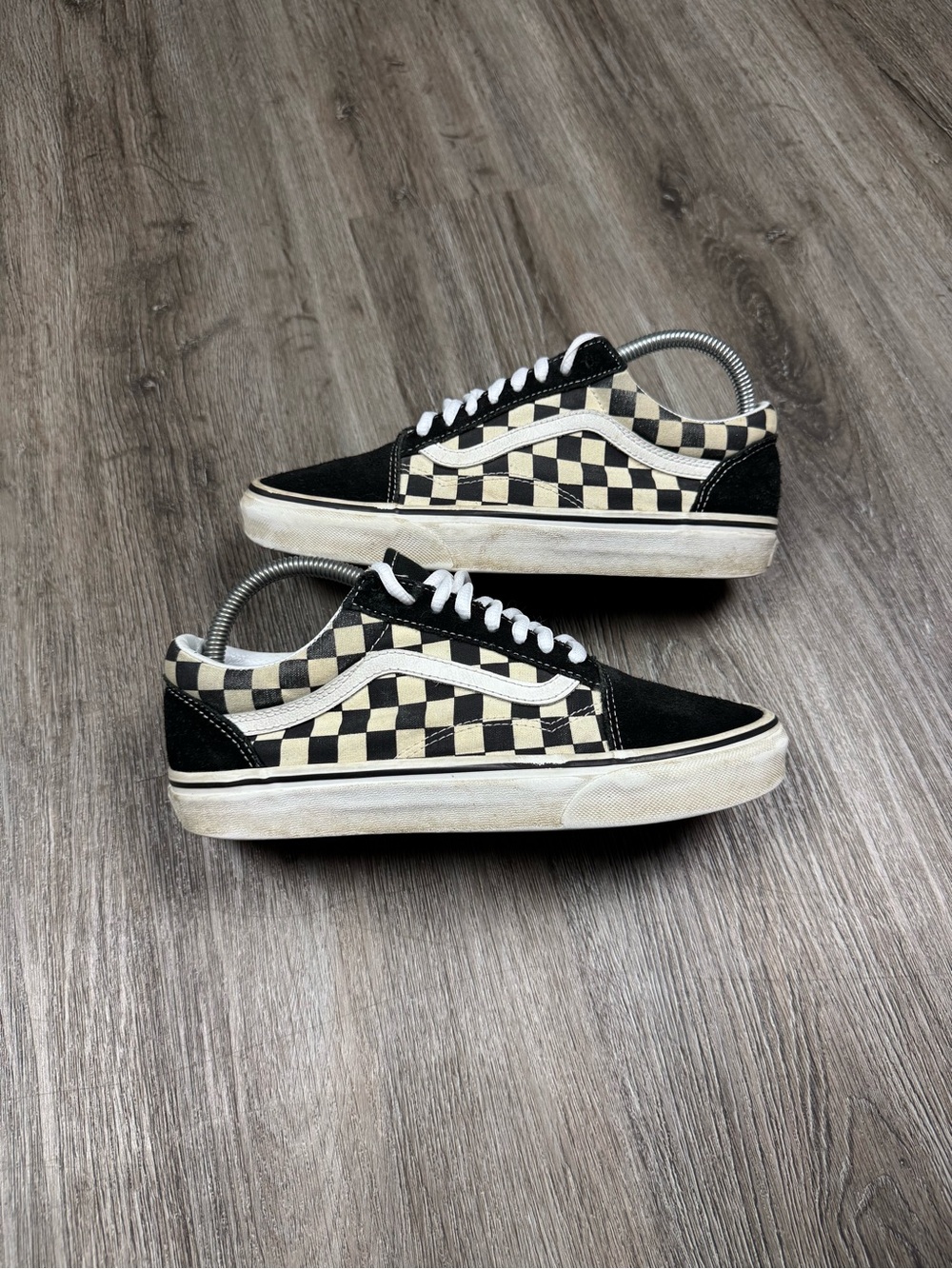 Size 7M - 2017 Vans Old Skool 'Black Checkerboard'. No box replacement laces